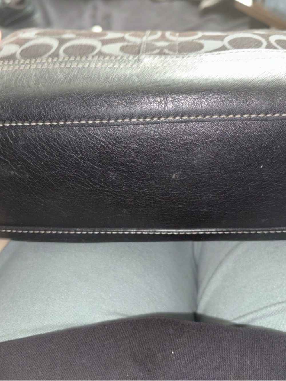 Coach Black Signature Jacquard Shoulder Bag - Picture 7 of 14